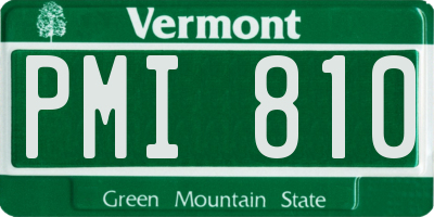 VT license plate PMI810