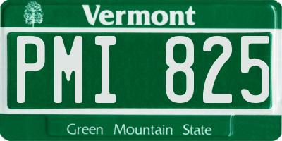 VT license plate PMI825
