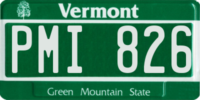 VT license plate PMI826