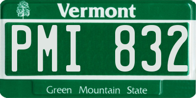 VT license plate PMI832