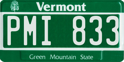 VT license plate PMI833
