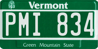 VT license plate PMI834