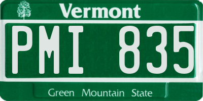 VT license plate PMI835