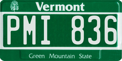 VT license plate PMI836