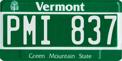 VT license plate PMI837