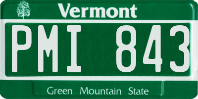 VT license plate PMI843