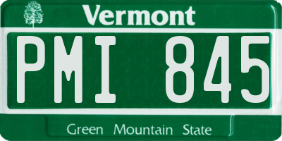 VT license plate PMI845