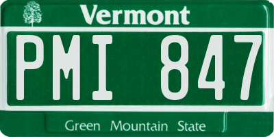 VT license plate PMI847