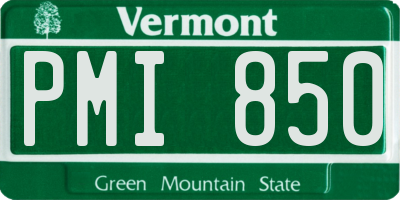 VT license plate PMI850