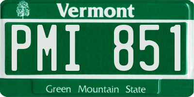 VT license plate PMI851