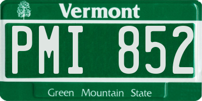 VT license plate PMI852