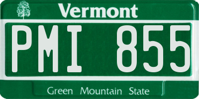 VT license plate PMI855