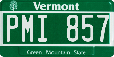 VT license plate PMI857