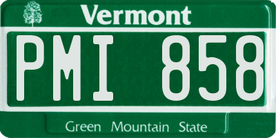 VT license plate PMI858