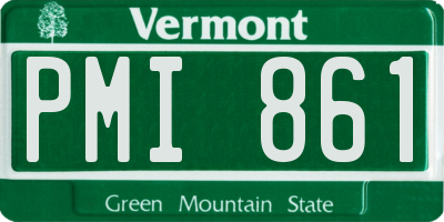 VT license plate PMI861