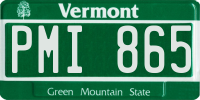 VT license plate PMI865