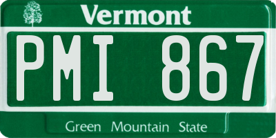 VT license plate PMI867