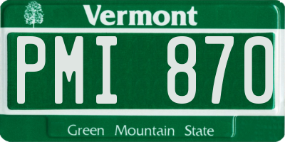 VT license plate PMI870