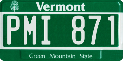 VT license plate PMI871