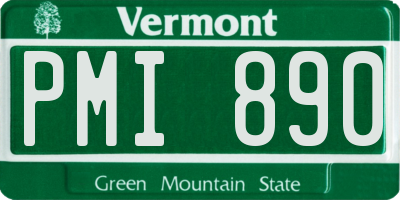 VT license plate PMI890