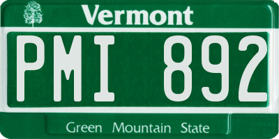 VT license plate PMI892