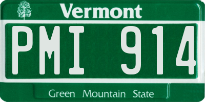 VT license plate PMI914