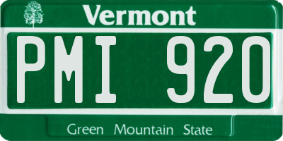 VT license plate PMI920