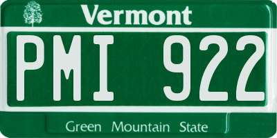 VT license plate PMI922
