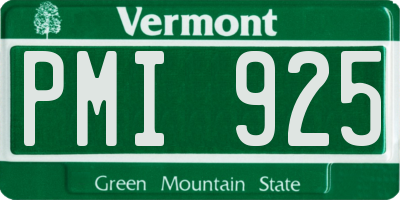 VT license plate PMI925