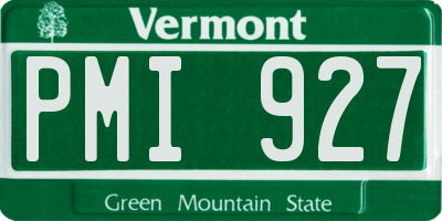 VT license plate PMI927