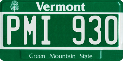 VT license plate PMI930
