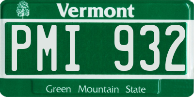 VT license plate PMI932