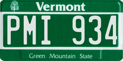 VT license plate PMI934