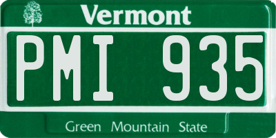 VT license plate PMI935