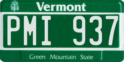VT license plate PMI937