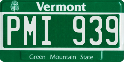 VT license plate PMI939
