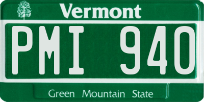VT license plate PMI940