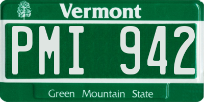 VT license plate PMI942