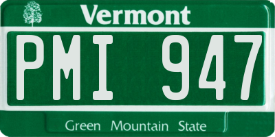 VT license plate PMI947