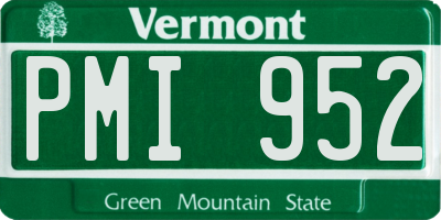 VT license plate PMI952