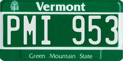VT license plate PMI953