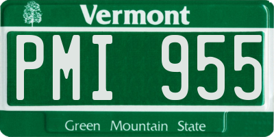 VT license plate PMI955