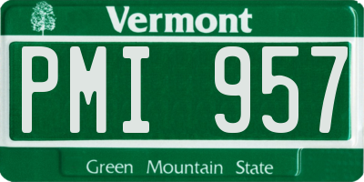 VT license plate PMI957