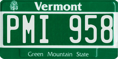 VT license plate PMI958