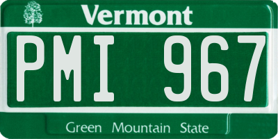 VT license plate PMI967