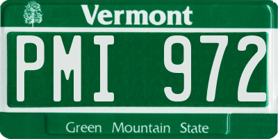 VT license plate PMI972