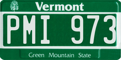 VT license plate PMI973