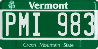 VT license plate PMI983
