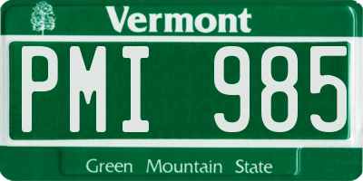 VT license plate PMI985