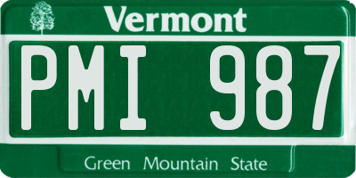 VT license plate PMI987